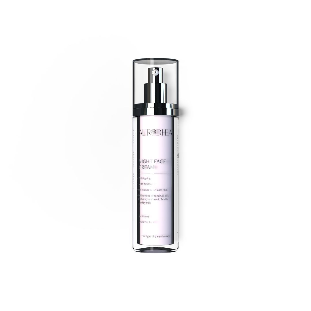 Donkey Milk Night Face Cream - 50 ml Enriched with Sweet Almond Oil, Silk Proteins and Hyaluronic Acid